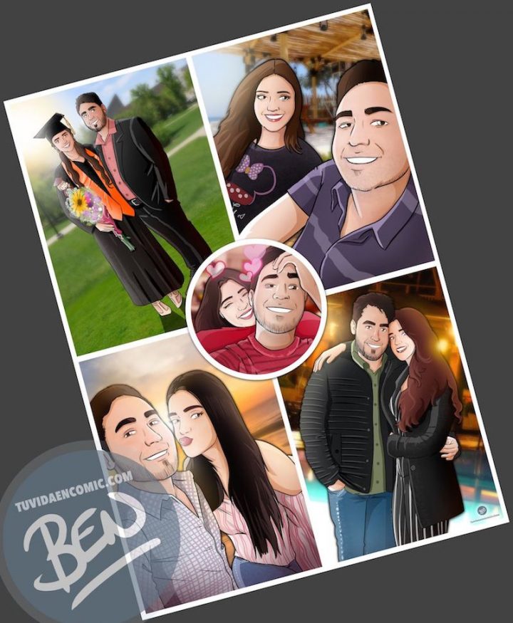 Composición-de-ilustraciones-Nuestra-historia-de-Amor-resumida-en-viñetas-Regalo-romántico-personalizado-www.tuvidaencomic.com-3