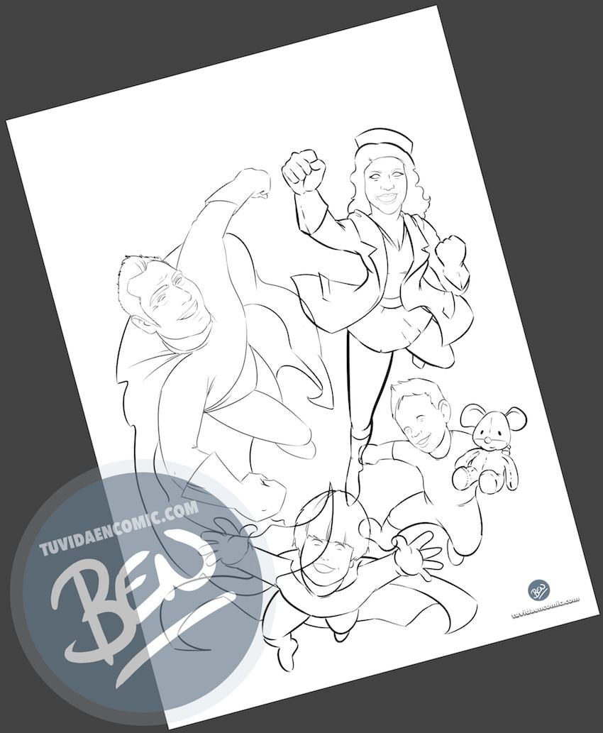 Ilustración - Regalo del día del Padre personalizado - Portada de cómic - www.tuvidaencomic.com - Regalos personalizados - Tu Vida en Cómic - BEN - 1