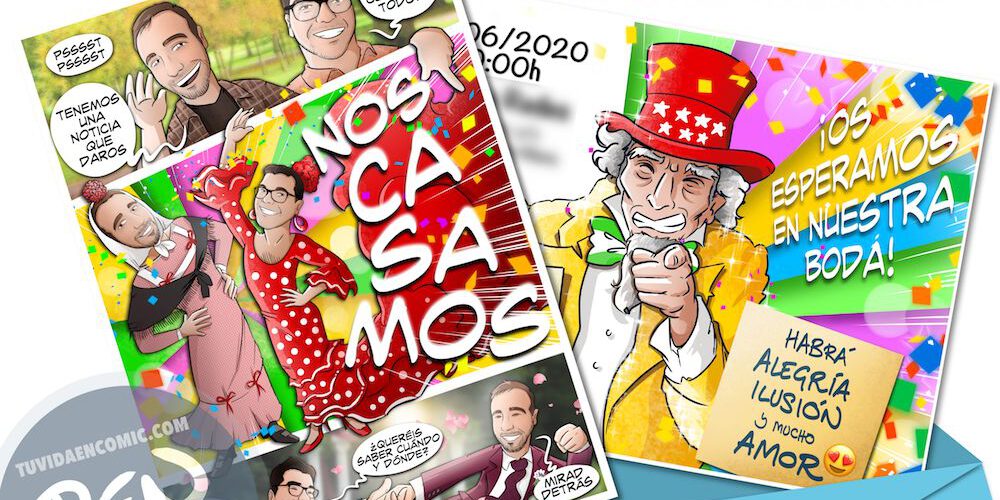 Invitación de boda personalizada tipo cómic - Invitaciones de boda personalizadas - bodas originales - Tu Vida en Cómic - www.tuvidaencomic.com - BEN - 3