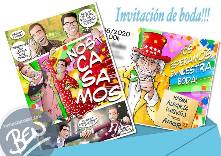 Invitación de boda personalizada tipo cómic - Invitaciones de boda personalizadas - bodas originales - Tu Vida en Cómic - www.tuvidaencomic.com - BEN - 3
