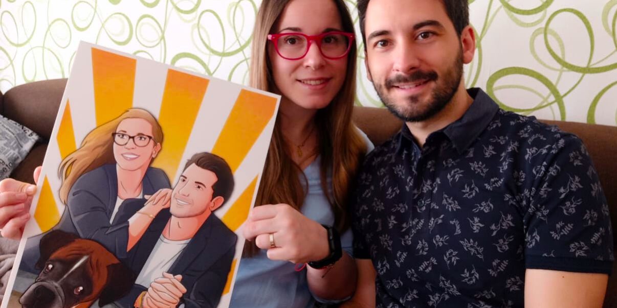 Regalo de cumpleaños personalizado - Caricatura Familiar - www.tuvidaencomic.com - Tu Vida en Cómic - Caricaturas Personalizadas - BEN - TESTIMONIO 3