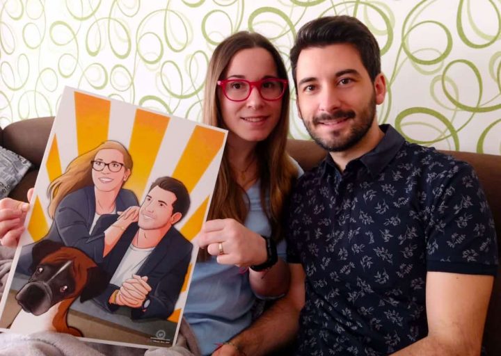 Regalo de cumpleaños personalizado - Caricatura Familiar - www.tuvidaencomic.com - Tu Vida en Cómic - Caricaturas Personalizadas - BEN - TESTIMONIO 3