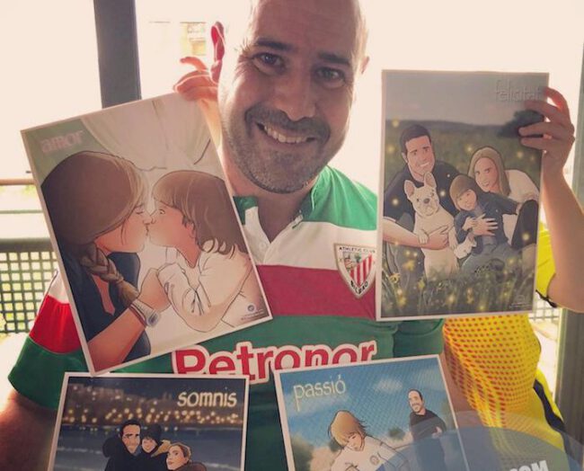 Regalo de cumpleaños personalizado - Ilustraciones de familia - www.tuvidaencomic.com - Tu Vida en Cómic - BEN - Regalos personalizados - Regalo del día del padre - Caricatura personalizada - TESTIMONIO 1