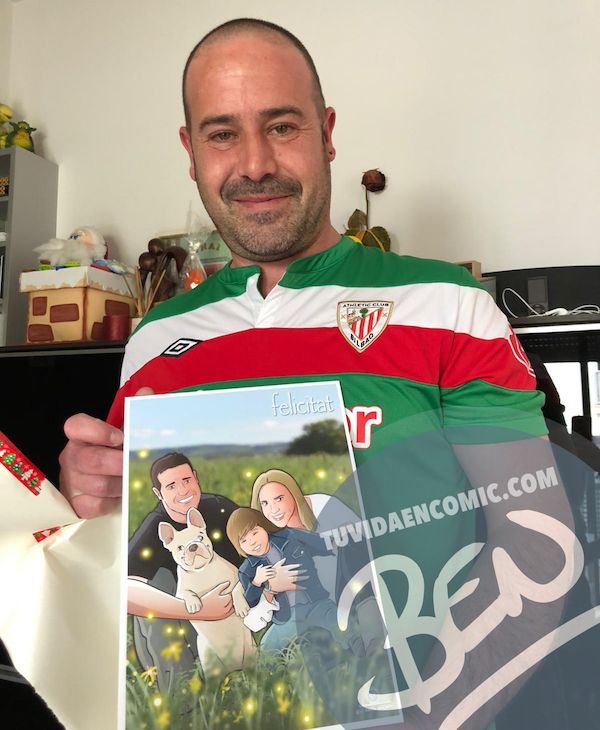Regalo de cumpleaños personalizado - Ilustraciones de familia - www.tuvidaencomic.com - Tu Vida en Cómic - BEN - Regalos personalizados - Regalo del día del padre - Caricatura personalizada - TESTIMONIO 5