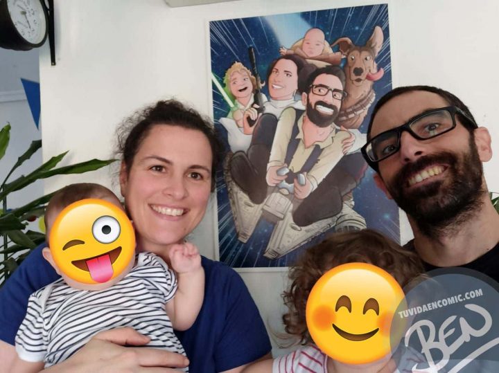Caricatura Familia star wwars - tu vida en cómic - tuvidaencomic.com - Borja_Ben_ART - Regalo - ilustración _ Testimonio5