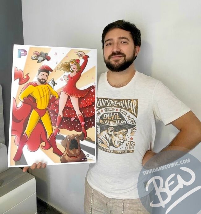 Ilustración Regalo personalizado – “Super pareja de barretina y castañuela” – Caricatura Personalizada – regalo de cumpleaños personalizado – Tu Vida en Cómic – testimonio 1 Ilustración Regalo personalizado – "Super pareja de barretina y castañuela" – Caricatura Personalizada - regalo de cumpleaños personalizado - Tu Vida en Cómic - testimonio 1