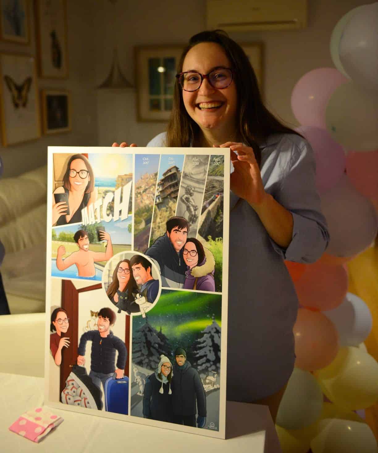 Composición de ilustraciones “Así comenzó nuestra vida juntos” – Regalo de aniversario personalizado - Tu Vida en Cómic - Cómics Personalizados - Testimonio a