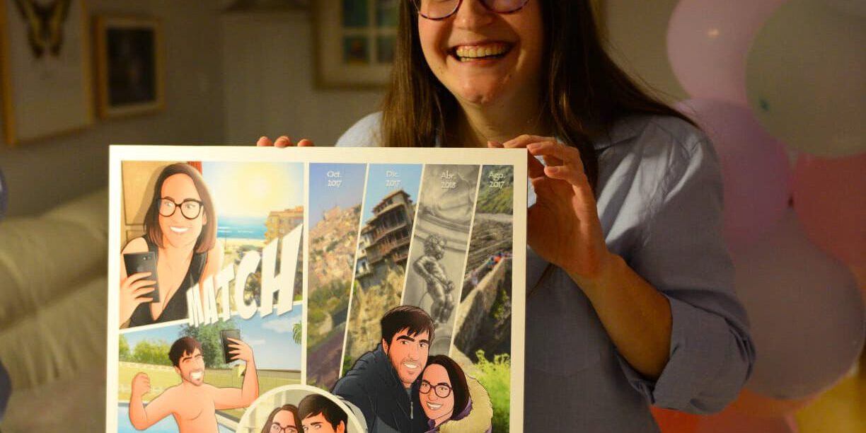 Composición de ilustraciones “Así comenzó nuestra vida juntos” – Regalo de aniversario personalizado - Tu Vida en Cómic - Cómics Personalizados - Testimonio Portada