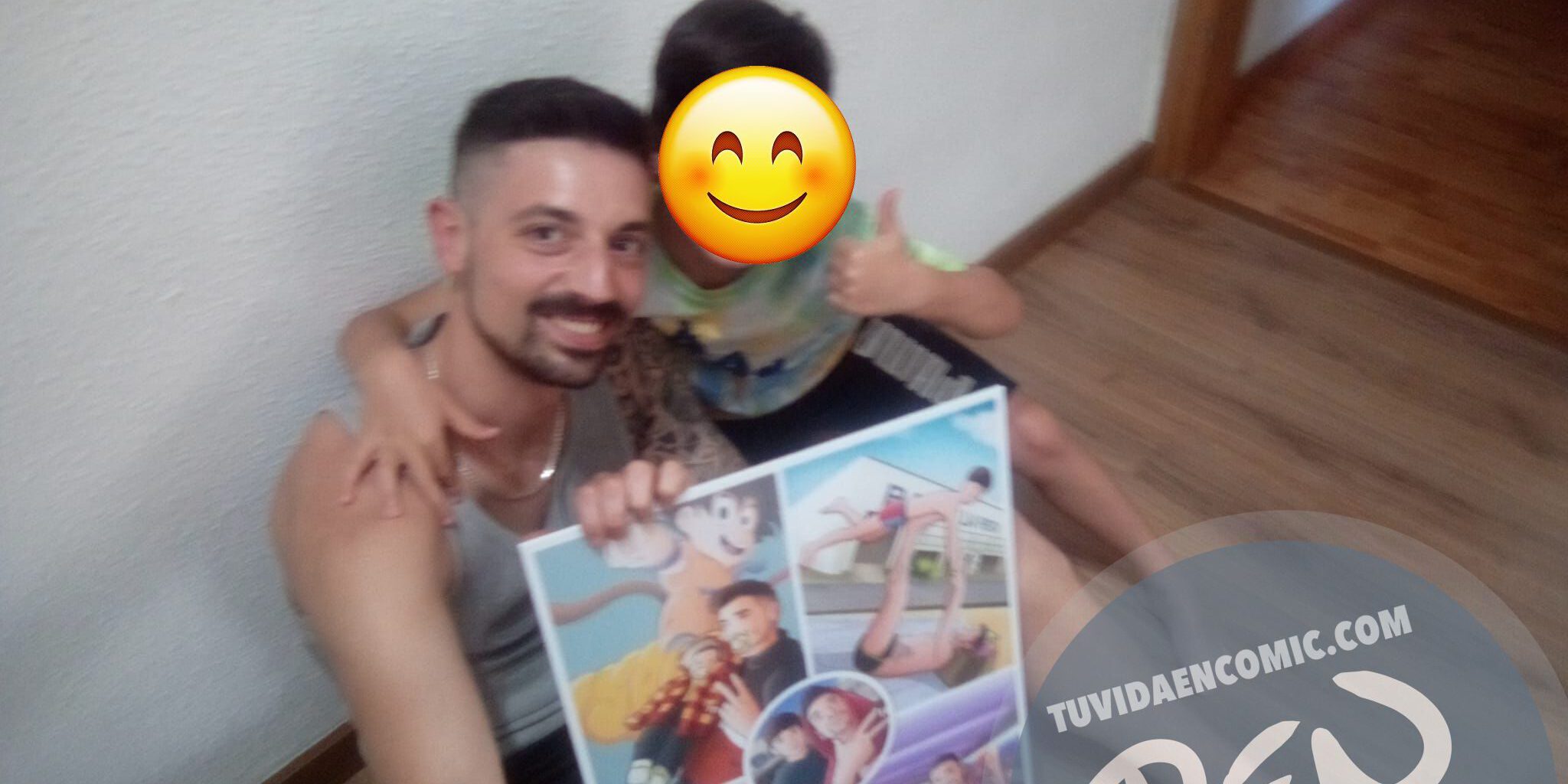 Composición de ilustraciones “Escenas de padre e hijo” – Regalo de cumpleaños - Regalo del día del Padre - Tu Vida en Cómic - Caricaturas Personalizadas - Testimonio 03