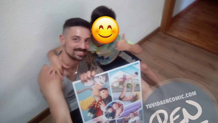Composición de ilustraciones “Escenas de padre e hijo” – Regalo de cumpleaños - Regalo del día del Padre - Tu Vida en Cómic - Caricaturas Personalizadas - Testimonio 03