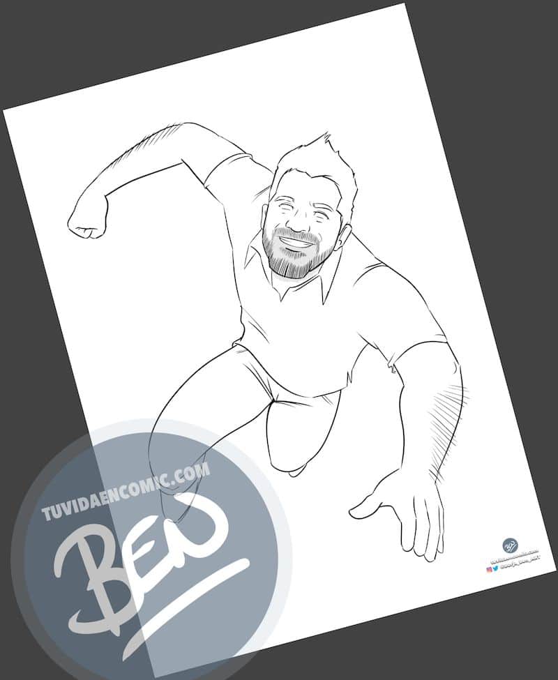 Ilustración Regalo de cumpleaños personalizado – “Super Gestor” - Caricatura Personalizada - tuvidaencomic.com - Tu Vida en Cómic - Borja_Ben_ART - 1