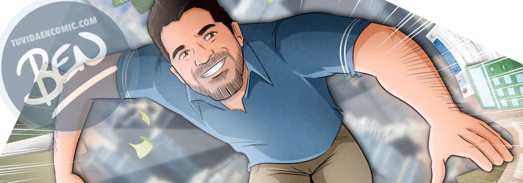 Ilustración Regalo de cumpleaños personalizado – “Super Gestor” - Caricatura Personalizada - tuvidaencomic.com - Tu Vida en Cómic - Borja_Ben_ART - 5