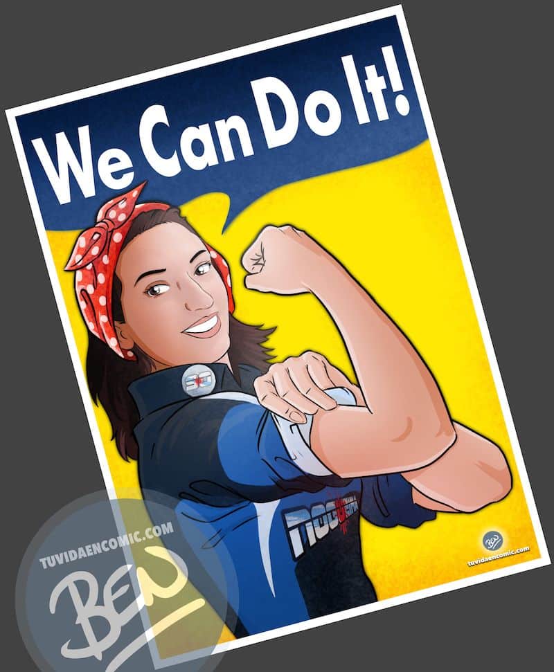 Ilustración-Regalo-de-cumpleaños-personalizado-–-“We-Can-Do-It-motero”-–-Caricatura-Personalizada-Tu-Vida-en-Cómic-Borja_Ben_ART-3
