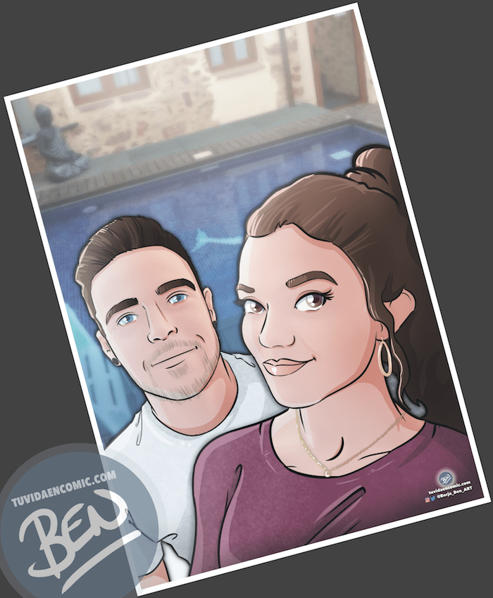 Composición de ilustraciones “Así comenzó nuestra historia” – Regalo de aniversario personalizado - Tu Vida en Cómic - Regalo romántico - caricatura de pareja - 4