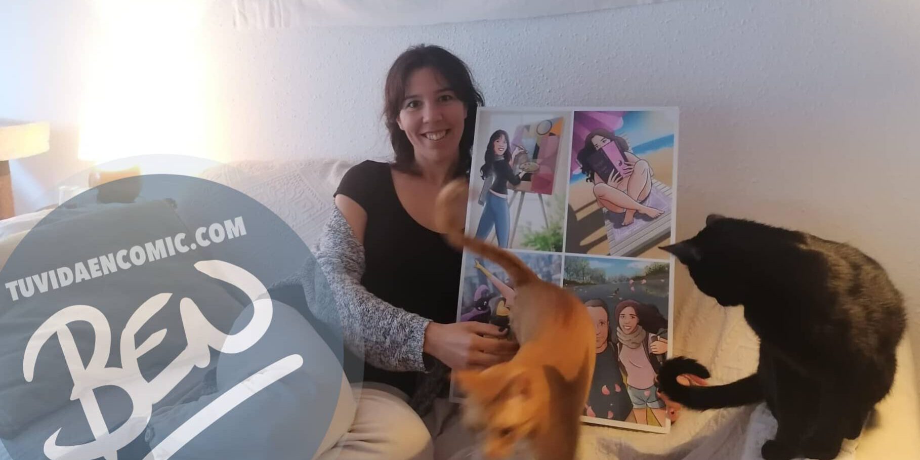 Composición de ilustraciones “Con estos ojos veo a mi pareja” – Regalo de cumpleaños romántico - www.tuvidaencomic.com - Borja_Ben_ART - Regalos románticos - Testimonio 3