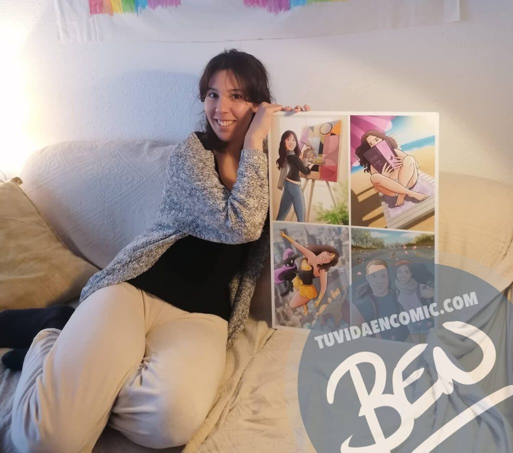 Composición de ilustraciones “Con estos ojos veo a mi pareja” – Regalo de cumpleaños romántico - www.tuvidaencomic.com - Borja_Ben_ART - Regalos románticos - Testimonio 4
