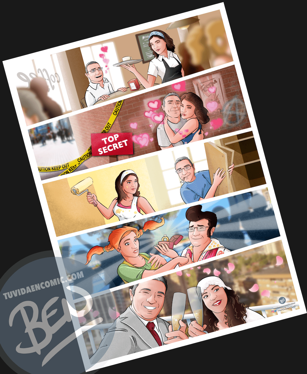 Cómic Personalizado – “Un café que terminó en boda” – Regalo de Boda original y personalizado - www.tuvidaencomic.com - 4