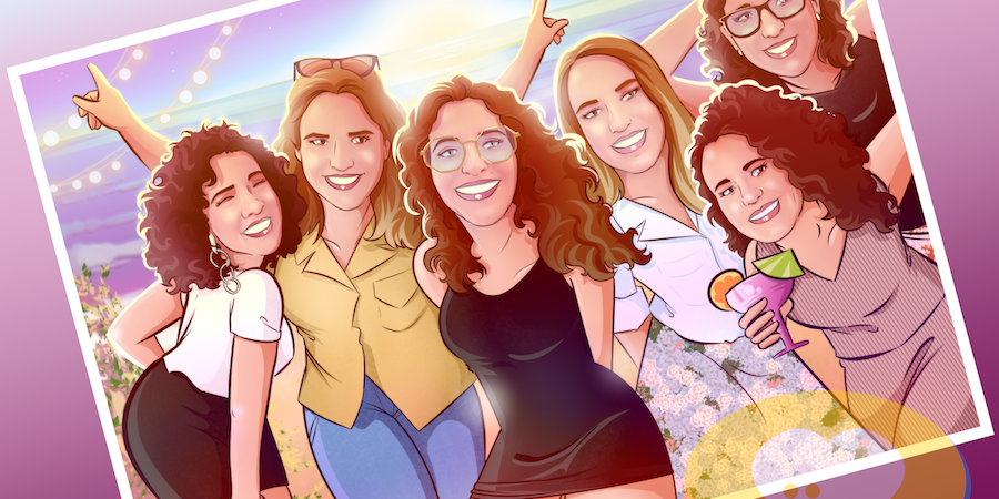 Ilustración de grupo - Regalo para las mejores amigas - Caricatura de grupo de amigas - www.tuvidaencomic.com - regalos personalizados - regalo de boda original - 5
