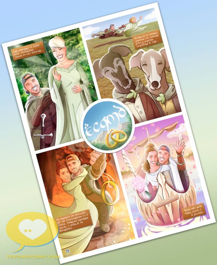 Lámina de Ilustraciones personalizadas - Mi tesorooooo - Regalo de boda original - www.tuvidaencomic.com - Regalo para los novios - 0