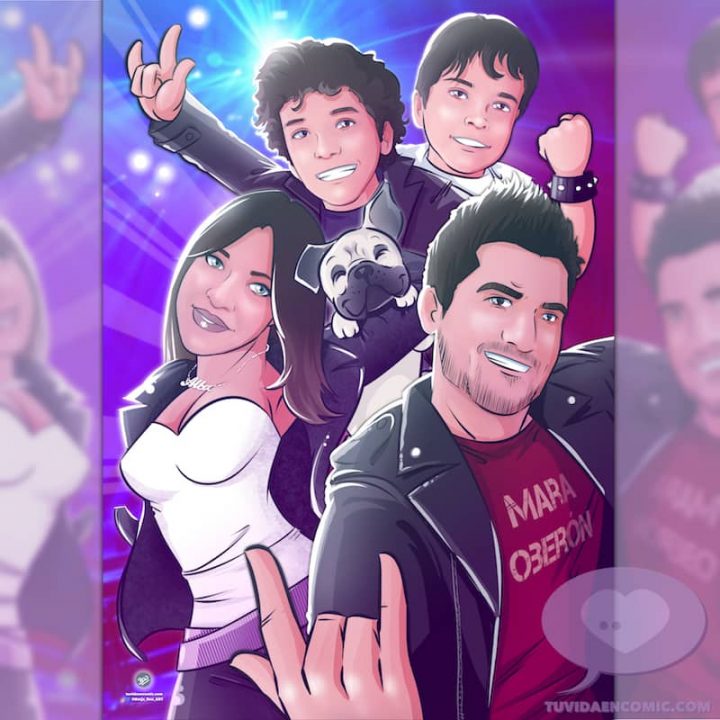 1 - Regalo-de-cumpleaños-personalizado-Ilustración-de-familia-www.tuvidaencomic.com