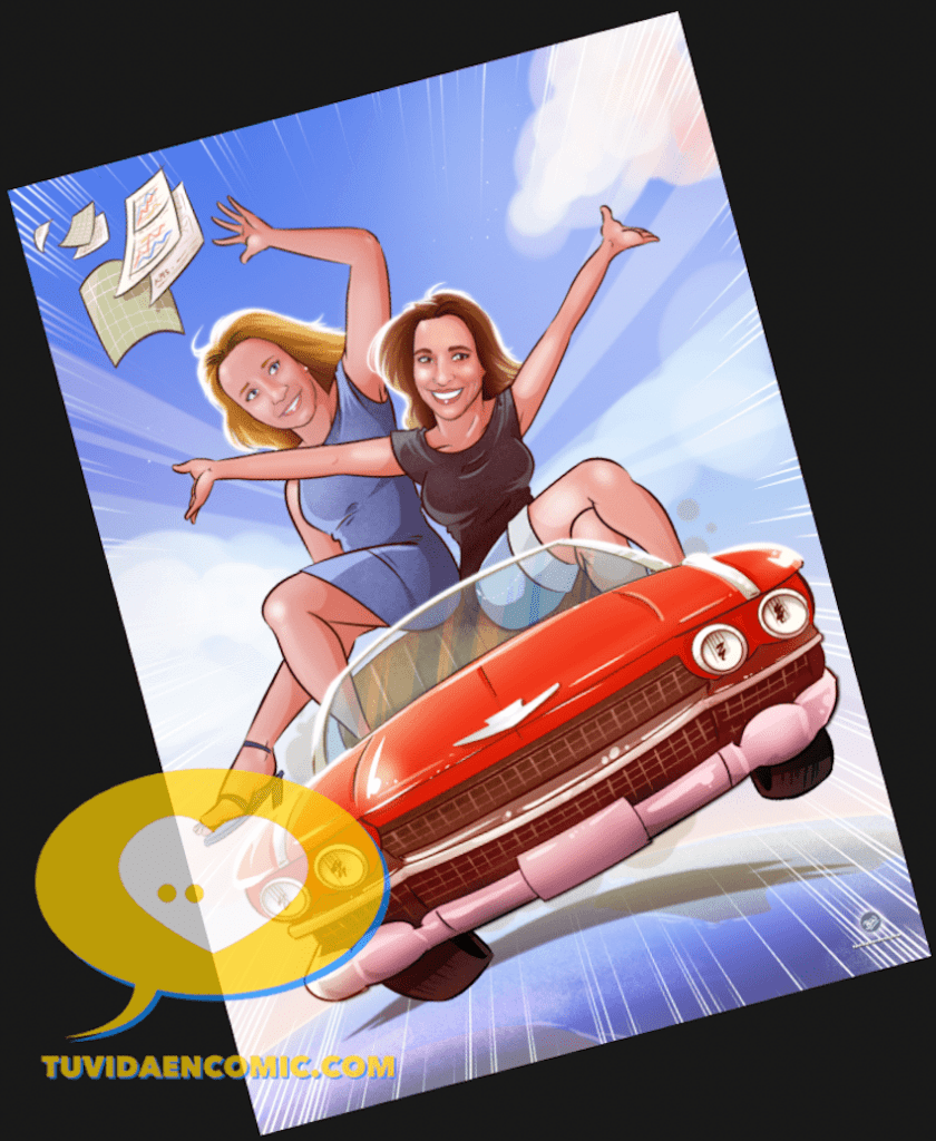 Ilustración personalizada - Thelma & Louise Amigas para siempre - Regalo original Personalizado 4
