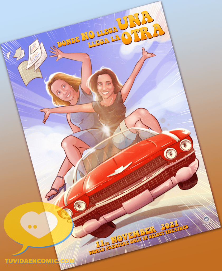Ilustración personalizada - Thelma & Louise Amigas para siempre - Regalo original Personalizado 6