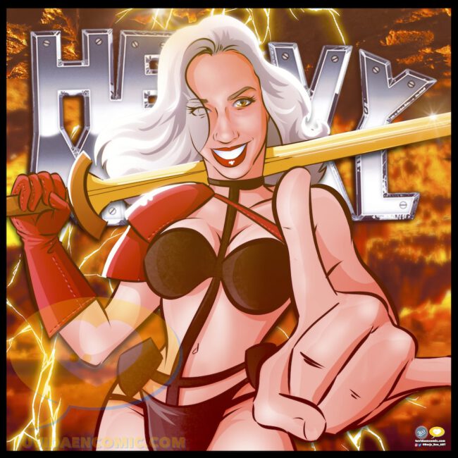 Ilustración personalizada - Heavy Metal - Taarna - Caricatura - Regalos personalizados y originales - www.tuvidaencomic.com - 6-min