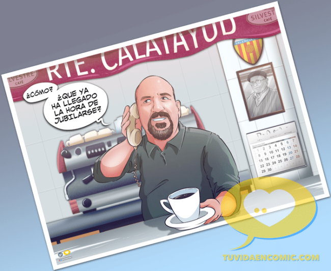 Regalo de jubilación - Ilustración de jubilación - Caricatura de jubilación - Regalos personalizados y orignales - caricaturas personaliadas - tuvidaencomic.com - 5-min