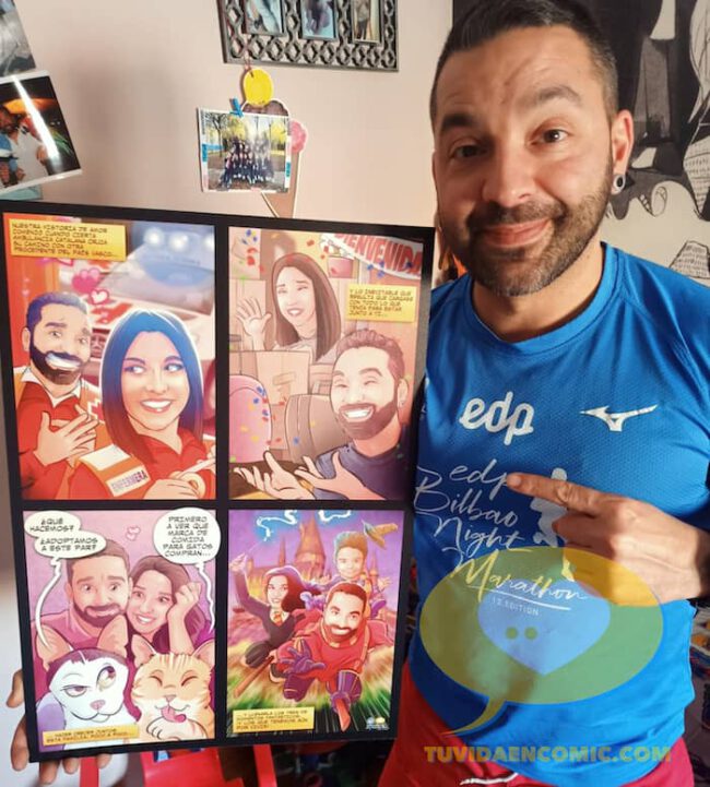 Cómic personalizado - Nuestra historia de amor en cómic - regalo romántico personalizado - www.tuvidaencomic.com - TESTIMONIO CLIENTE SATISFECHO