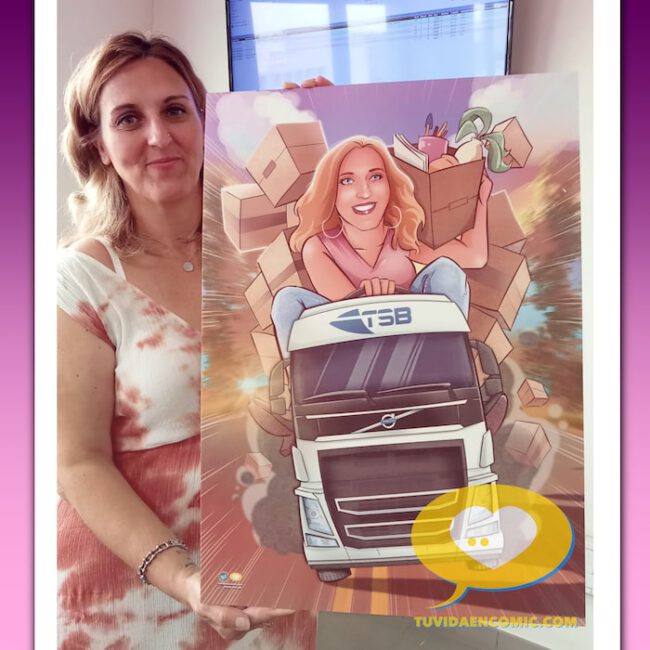 1 - Regalo personalizado para despedida a compañera de trabajo - www.tuvidaencomic.com - Ilustraciones personalizadas - regalo de despedida original y personalizado - regalo de jubilación personalizado2