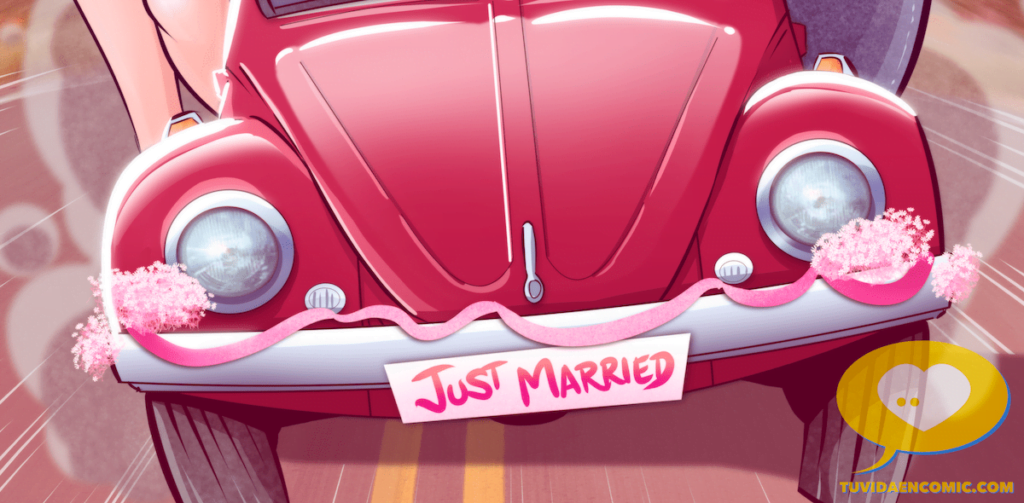 Regalo de boda original y personalizado - Juntos en nuestro Volkswagen Beettle - tuvidaencomic.com - Ilustraciones personalizadas - regalos personalizados - 7
