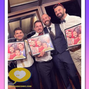 Ilustración personalizada - regalo de boda para los invitados - ilustración de amigos - caricatura de amigos - www.tuvidaencomic.com Testimonio clientes satisfechos-min