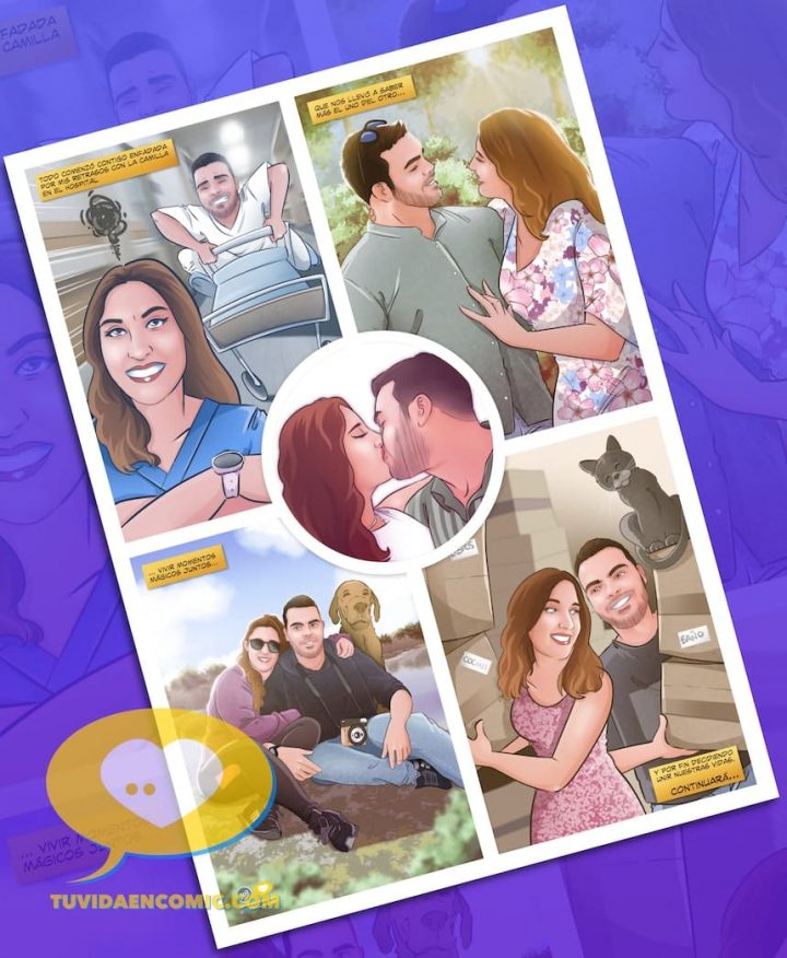 Cómic personalizado - escenas de pareja - Historia de Amor en Cómic - regalo romántico personalizado - regalo de aniversario original y personalizado - www.tuvidaencomic.com 6-min