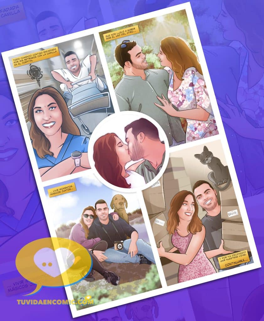 Cómic personalizado - escenas de pareja - Historia de Amor en Cómic - regalo romántico personalizado - regalo de aniversario original y personalizado - www.tuvidaencomic.com 6-min
