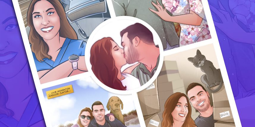 Cómic personalizado - escenas de pareja - Historia de Amor en Cómic - regalo romántico personalizado - regalo de aniversario original y personalizado - www.tuvidaencomic.com 6-min