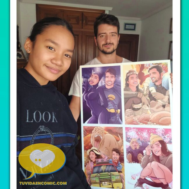 Tu Vida en Cómic – regalo de aniversario – cómic personalizado – Cómic juntos en mil aventuras – regalo para mi novio – regalos personalizados – cómic de vida – www.tuvidaencomic.com Clientes felices Tu Vida en Cómic - regalo de aniversario - cómic personalizado - Cómic juntos en mil aventuras - regalo para mi novio - regalos personalizados - cómic de vida - www.tuvidaencomic.com Clientes felices