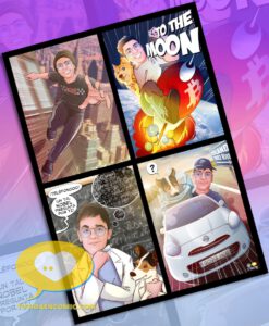 Ilustración personalizada - regalo de 18 cumpleaños - regalo especial - regalo original - criptomonedas - parkour - bitcoin - arte - www.tuvidaencomic.com 8-min