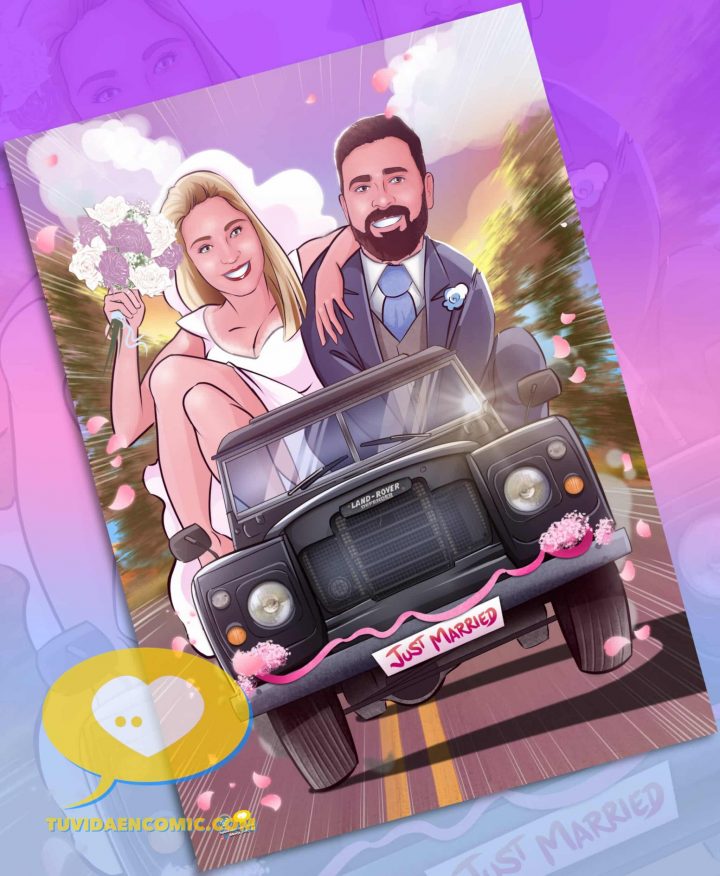 Ilustración personalizada – regalo de boda personalizado – bodas originales – caricatura para boda – regalo de pareja 2-min Ilustración personalizada - regalo de boda personalizado - bodas originales - caricatura para boda - regalo de pareja 2-min