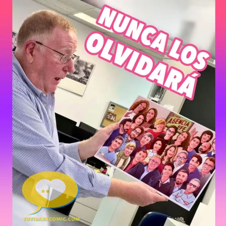 Regalo de jubilación - regalo especial - jubilación - regalo de empresa - regalo para compañero de trabajo - regalo original - ilustración - tuvidaencomic.com 6