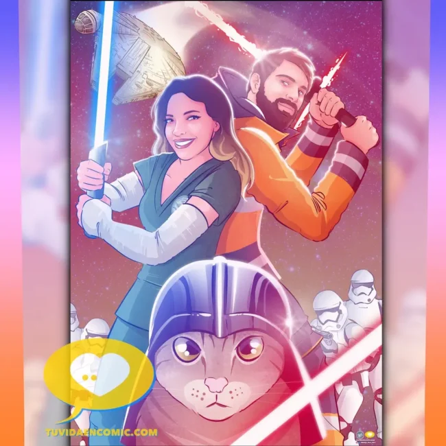 Regalo de San Valentín personalizado – Ilustración personalizada – regalo para mi novio – regalo original – Regalo romántico – Regalo Star Wars. tuvidaencomic.com Final 7 Regalo de San Valentín personalizado - Ilustración personalizada - regalo para mi novio - regalo original - Regalo romántico - Regalo Star Wars. tuvidaencomic.com Final 7