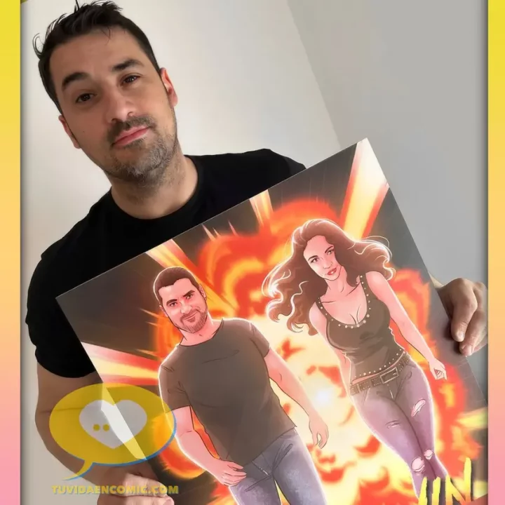 Ilustración personalizada para regalo de pareja – retrato personalizado acción – www.tuvidaencomic.com – regalos originales – regalo para el novio – regalos para parejas _1 Ilustración personalizada para regalo de pareja - retrato personalizado acción - www.tuvidaencomic.com - regalos originales - regalo para el novio - regalos para parejas _1