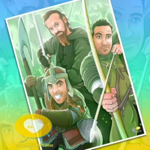 Ilustración personalizada de El Señor de los Anillos para un regalo entre amigos - Regalo personalizado - Retrato personalizado - Regalo para mi mejor amigo - www.tuvidaencomic.com 2_1