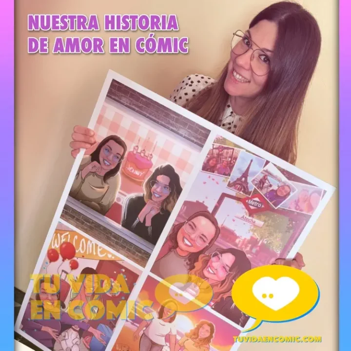 Nuestra historia de amor en cómic personalizado - Cómic personalizado - Cómic de vida juntos - Regalo de aniversario original - regalo de boda personalizado - tuvidaencomic.com - testimonio de clientes