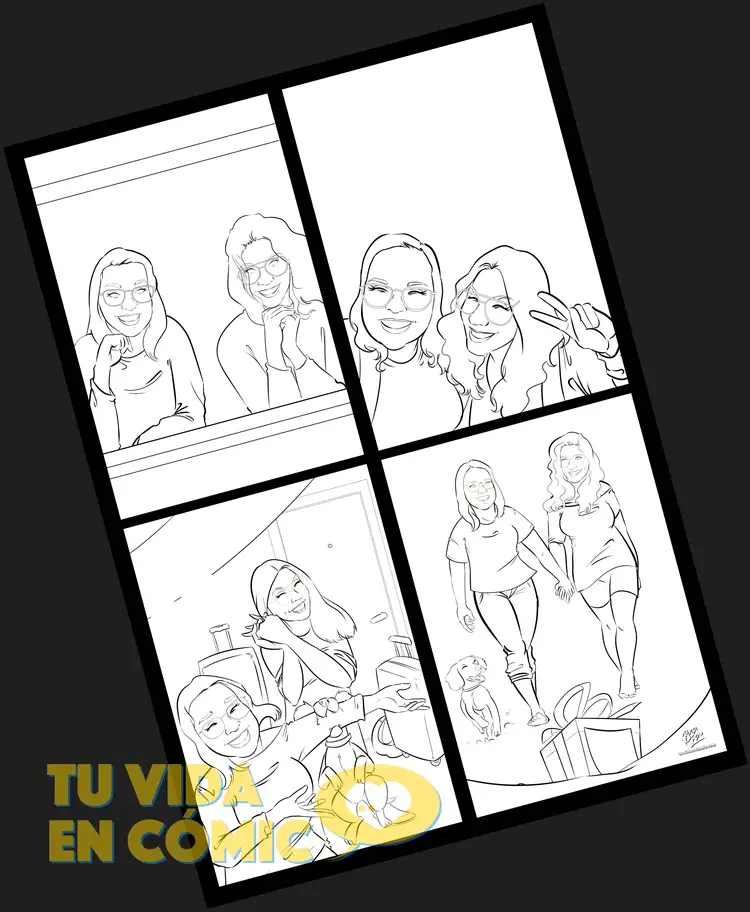 Nuestra historia de amor en cómic personalizado - Cómic personalizado - Cómic de vida juntos - Regalo de aniversario original - regalo de boda personalizado - tuvidaencomic.com - testimonio de clientes 4