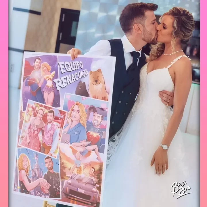 Qué regalo de boda hacer - Regalo de boda personalizado - Cómic de Nuestra vida juntos - Regalo de boda original - Arte Personalizado - Tu Vida en Cómic - Clientes satisfechos 1