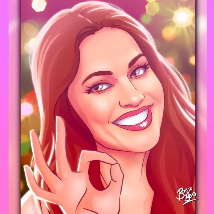 Ilustración personalizada de Lara Álvarez - Caricatura - Regalo original - Regalo Personalizado - Telecinco - Supervivientes - Tu vida en Cómic.jpg