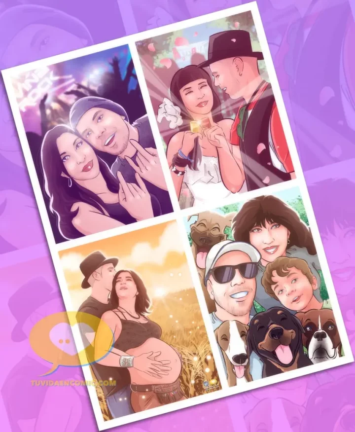 Regalo Especial para Celebrar vuestro Aniversario - cómic personalizado - qué regalar por mi aniversario - regalo romántico - Tu Vida en Cómic - Cómic de mi vida - Arte - ilustraciones personalizadas