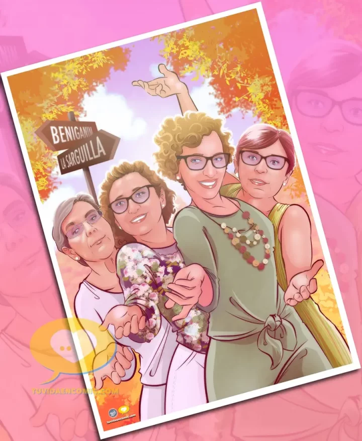 Regalo original - Illustración personalizada - Retrato personalizado - Ilustración de grupo - Tu Vida en Cómic - Regalo para mi madre - qué regalo le puedo hacer a mi mamá - 7
