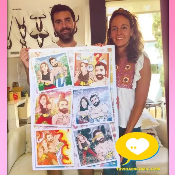 Cómic Personalizado - Regalo original - Ilustraciones personalizadas - Regalo de despedida de soltero - ideas de despedida soltera - Tu Vida en Cómic - Caricaturas - 2