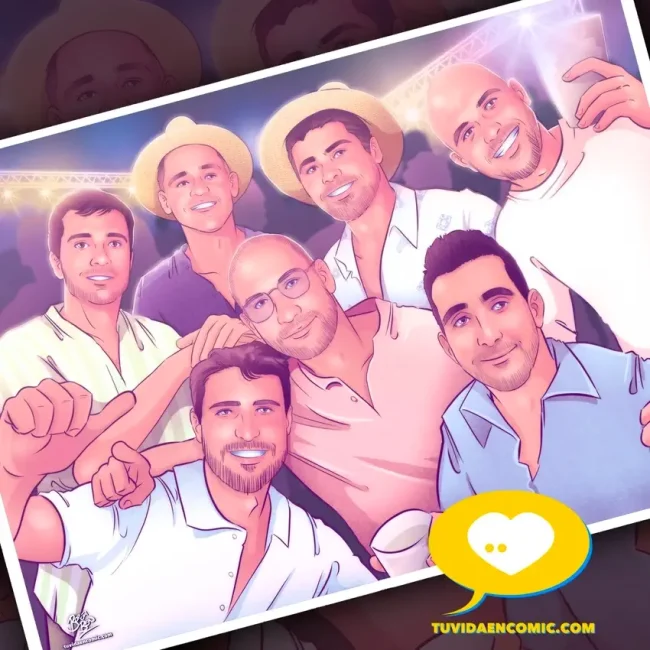 Tu Vida en Cómic - qué regalar a los amigos - regalo para mi mejor amigo - regalos personalizados - ilustración personalizada - caricatura personalizada - caricatura de grupo - 22